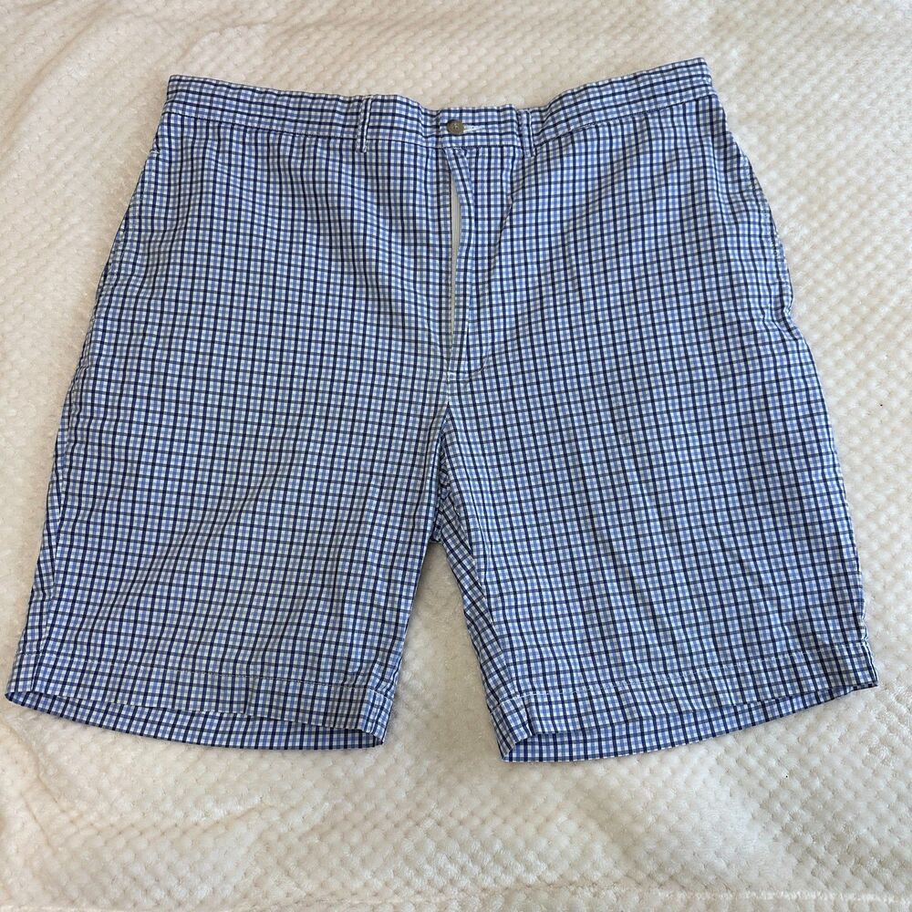 POLO RALPH LAUREN Preppy Willis Short Plaid Gingham 100%‎ Cotton Men's Size 40